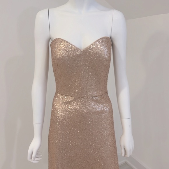 Sample Sale-NWT- Dessy 4533-size 10- Rosegold- Sequin- Pristine - Picture 3 of 7